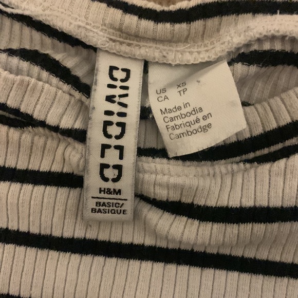 White and Black striped crop top. - Picture 3 of 3